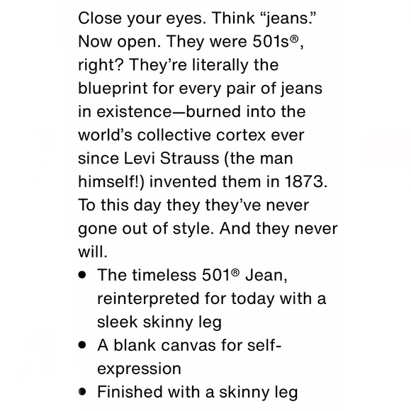 NWOT Levi’s 501 Skinny Ripped - Picture 15 of 16